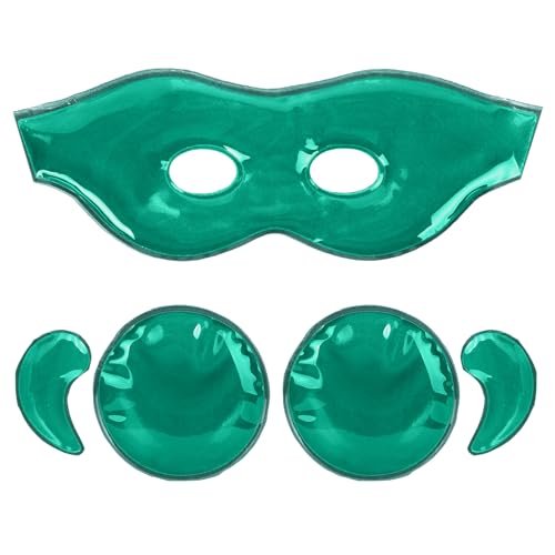 Fefod Masque Yeux Froid en Gel, 5PCS Réutilisables Kit Masque rafraîchissant pour les yeux avec patch yeux reutilisable et Pads Rafraîchissants, Pack pour Les Yeuxs en Gel Atténue les Poches
