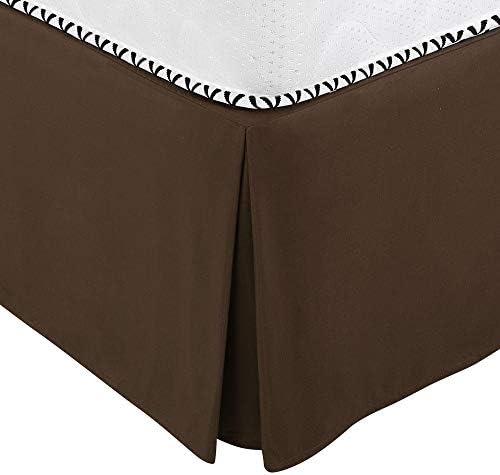 PiccoCasa Pleated Bed Skirt Classic Polyester Dust Ruffled with 14 Inch Drop Navy Blue Full