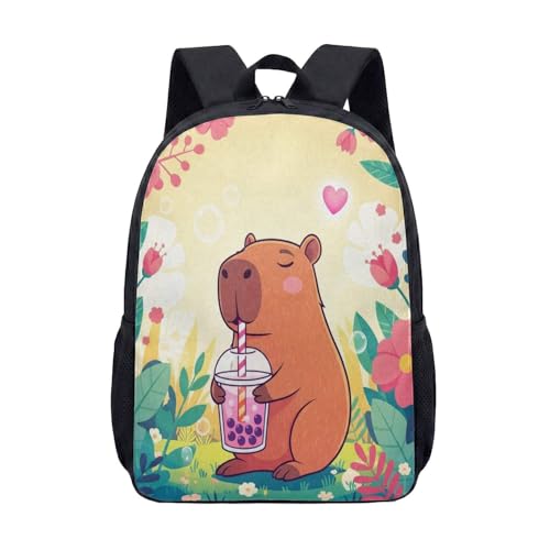 Mochila Tropical Capybara de 43 cm, estampa de melancia de verão, bolsa de viagem gráfica, mochila durável para laptop, 06, Large, Mochila estampada