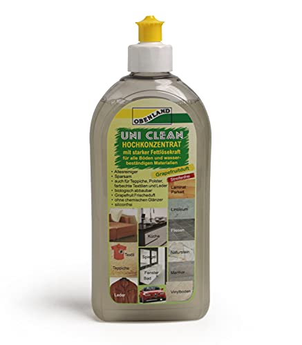 Obenland Uni Clean Hoogconcentraat en allesreiniger 500ml. Biologisch volledig afbreekbaar. Zuinig (2 druppels op 5 l water). Grapefruitgeur