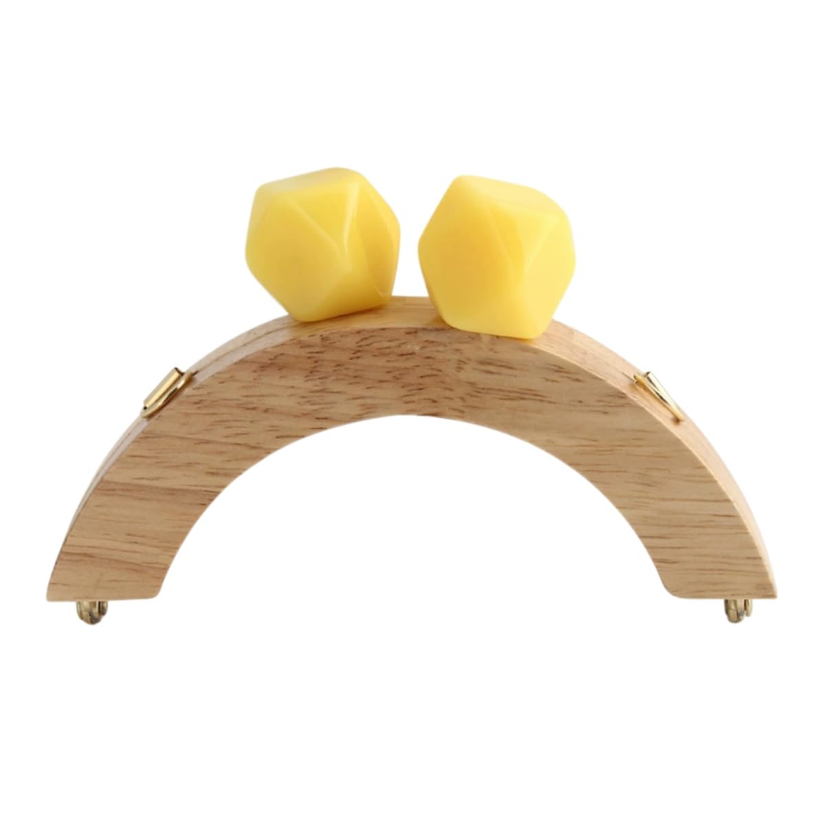Easnea 13.5cm Arch Shape Wood Purse Frame, Vintage Arched Lock Frame Coin Purse Kiss Clasps Bag Frame Hardware, Purse Making Supplies for DIY Crochet Sewing Bags Wallets Handmade Purses, Yellow