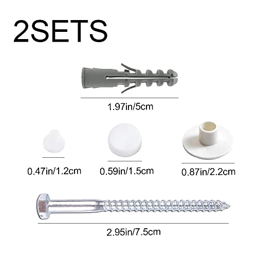 woojfcang Toilet Seat Fittings,2 Sets Bathroom Toilet Pan Floor Fixing Kit Universal Toilet Bidet Anchor Bolts Set Toilet Seat Screws and Hinges Repair Fixing Kit for Toilet Seat Replacement Parts - Image 2