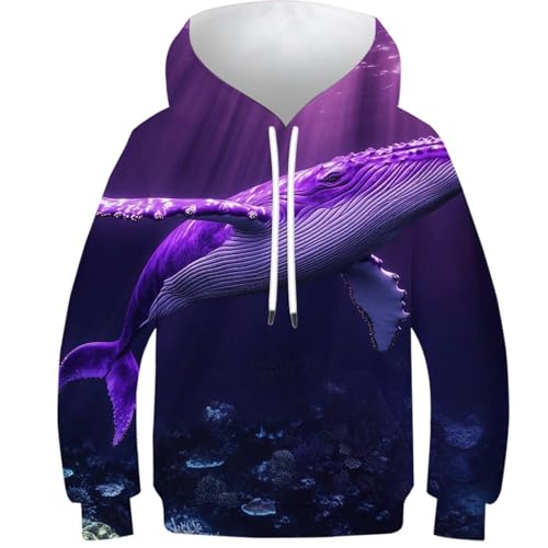 Pull-over enfant imprimé 3D violet cadeau idéal anniversaire ado vêtement streetwear