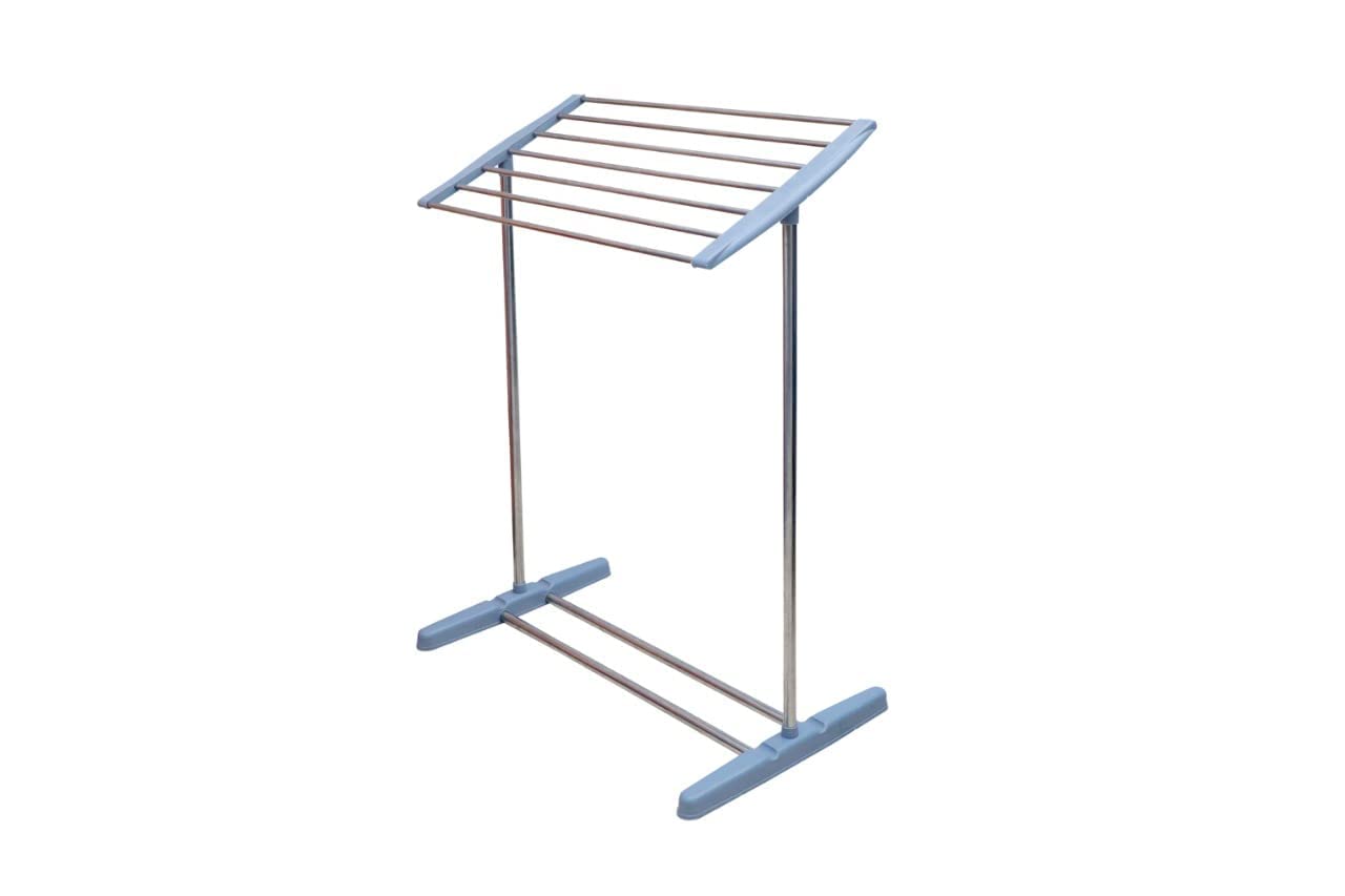 PAVITYAKSH Stainless Steel Towel Rack, Floor-Standing Multi-Functional Mobile Foldable Balcony Towel Stand, Save Space Rack for Drying Holder, Indoor and Outdoor 2