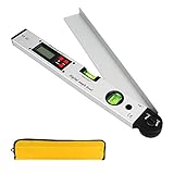 【LCD-Display mit Hintergrundbeleuchtung】 Dieser professionelle Winkelmesser verfügt über ein LED-Display mit Hintergrundbeleuchtung, das den genauen Winkel sofort anzeigt und leicht lesbar ist und bei normalem Licht oder bei schlechten Lichtverhältnissen normal verwendet wird.