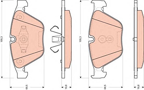 Preisvergleich Produktbild Trw GDB1729 - Bremsbelagsatz, Scheibenbremse