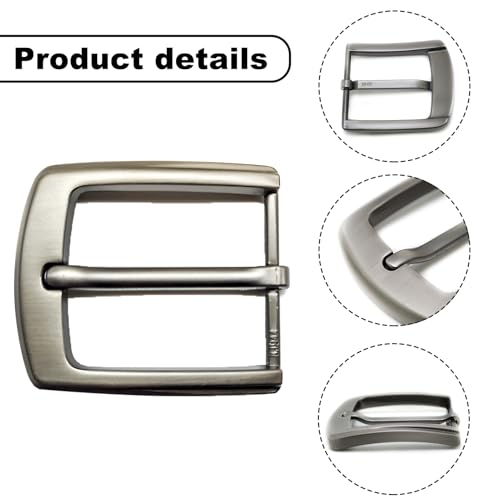 Gürtelschnalle Herren,Metall Belt Buckle,Zinklegierung Poliert Gürtelschnallen 40mm,Einzelne Zinken Quadratische Gürtelschnalle,Men’s Belt Buckles,Klassische Ledergürtel Ersatz,für Men Ersatzschnalle