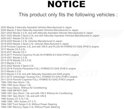 Kobra Serpentine Belt KBR-5060380 Replacement For Mazda 3 CX-5 CX-3 Sport CX-30 Porsche Cayenne Volkswagen Touareg Panamera Ford Tempo INFINITI Q45 Mercury Topaz Geo Storm Subaru XT Isuzu Stylus