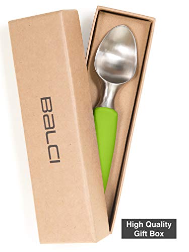 Balci Ice Cream Scoop - Heavy Duty Stainless Steel Icecream Scooper With Non-Slip Rubber Grip - Professional Metal Ice-Cream Spade - Dishwasher Safe – Green #TOP1