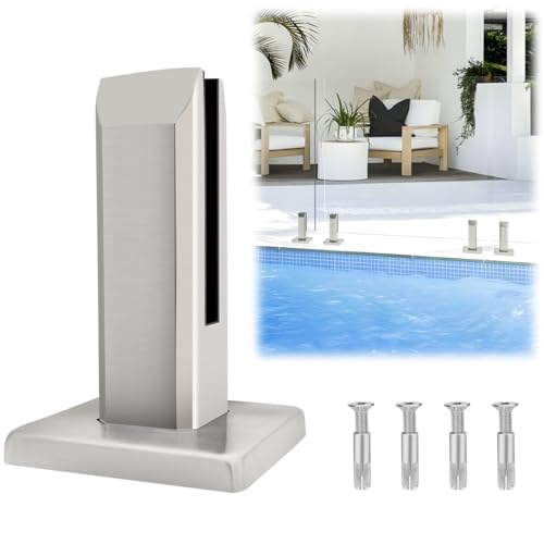 LukLoy 1個 304 ステンレススチール スクエア ガラス スピゴット プール フェンス スピゴット クランプ ホーム ガーデン 階段 手すりバルコニー ガラス フロア クランプ (1個 重量 960g )