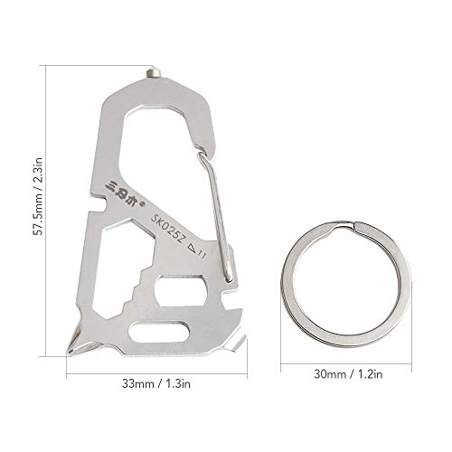 Chaveiro, Romacci Porta-chaves Mosquetão Multifuncional de Aço Inoxidável Equipamento de Sobrevivênc