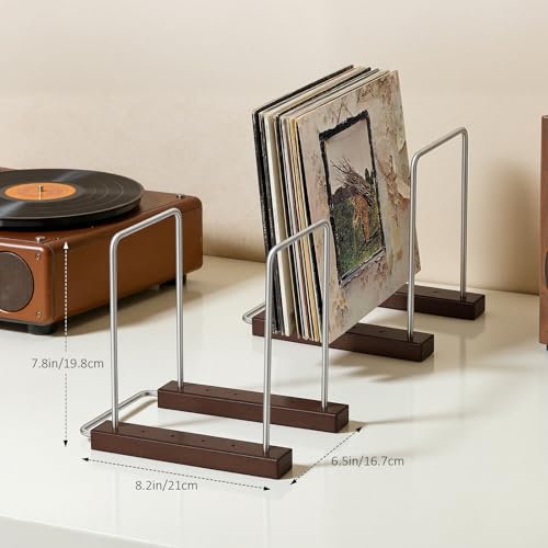 Image of Vinyl Record Storage Holder for 35 LPs, Solid Hardwood Record Stand, Album Rack Organizer, LP Storage & Magazine Holder, Gift for Music Lovers