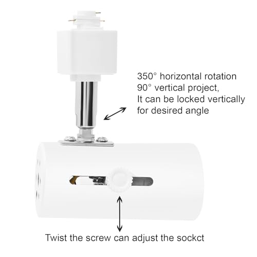 Taysing TSTL008 H System Line Voltage Track Lighting Heads Fixture E26 Edison Screw Base Compatible H Type 3-Wire Single Circuit Track Systems thumb #2