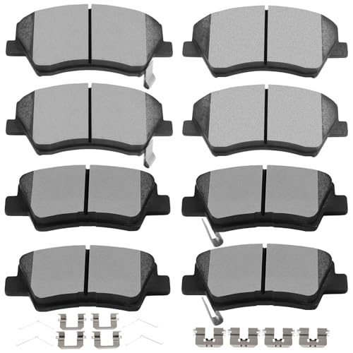 Image of SCITOO D1912 D1812 Front & Rear Ceramic Brake Pads Sets w /Hardware Replacement For Hyundai For Elantra 2017-2020,For Hyundai For Ioniq 2017-2020,For Kia For Niro 2017-2022
