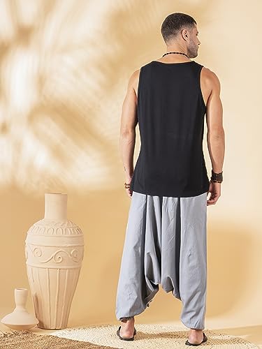 Image of The Veshti Company Printed Harem Pants for Men's Cotton Hippie Style Baggy Boho Yoga Pajama Pant with Pocket