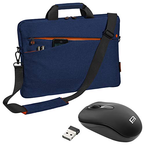 Housse ordinateur portable 15.6 pouces bleue avec souris sans fil incluse PEDEA
