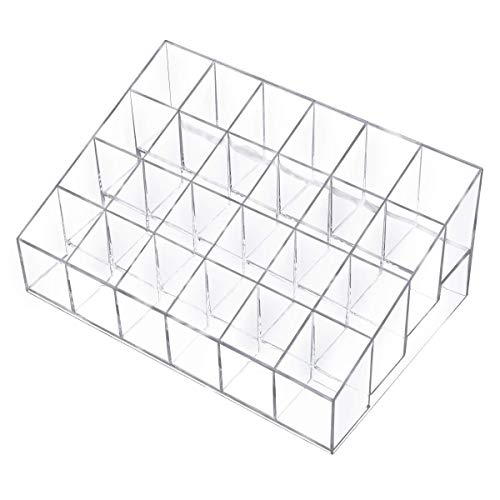 FABSELLER 24 Lipstick Holder Display Stand Cosmetic Organizer Makeup Storage Acrylic Lipsticks Holder Case