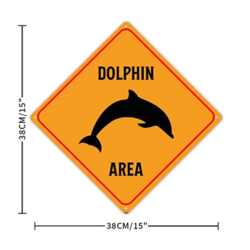 Plaque en métal rouillé panneau Dolphin Crossing Zone extérieur 38cm