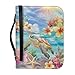 Cxdvotvy Leather Bible Cover Case for Men and Women Sea Turtle Plumeria Printed Large Bible Carrying Case Lightweight Book Cover for Book Lover