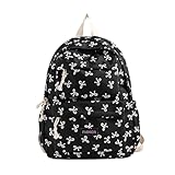 Rucksack Wasserdicht Schleife Rucksack Süßer Laptop-Rucksack Ästhetischer Reise-Tagesrucksack für Frauen Schleife (Black, One Size)