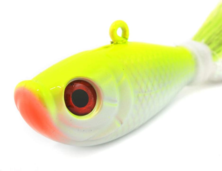 Kmucutie 2 pcs Deer Tail haiKr bucktail Jig Saltwater or Freshwater Bait 2oz / 3oz/4oz/6oz/8oz，for bass flounder fluke Striper Fishing Lure
