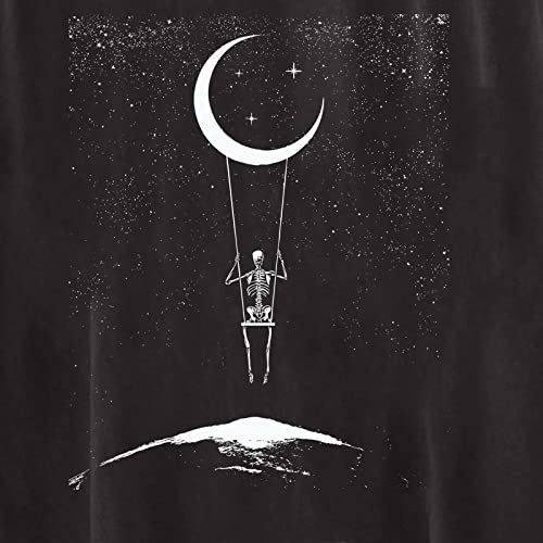 Gteuktg Summer Y2K Tops For Women, Casual Vintage Skull Short Sleeve T-Shirt, Oversize Loose Crewneck Elastic Black Tees, A04#Dark Gray, X-Large #TOP4