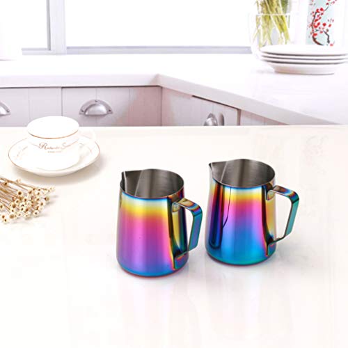 ULTECHVO Copo de espuma de aço inoxidável colorido com boca afiada para café e leite latte Art Conta