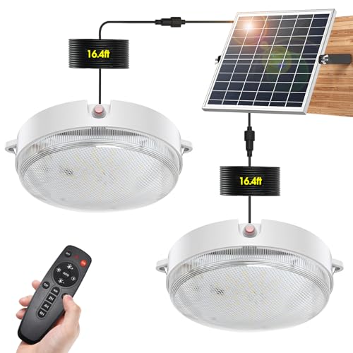 Luces solares para cobertizo soluciona falta de luz pack de 2 lámparas techo tricolor exterior