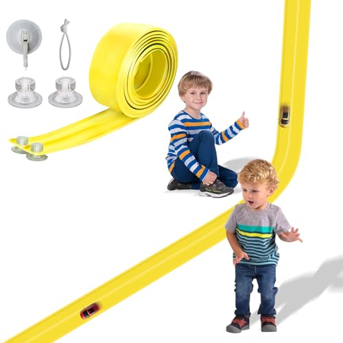 Flex Track 15 Ft Starter Set, Flexible Race Car Ramp Track for Ages 3 & Up with Suction Cups Compatible with Hot Wheels and Diecast 1/64th Cars