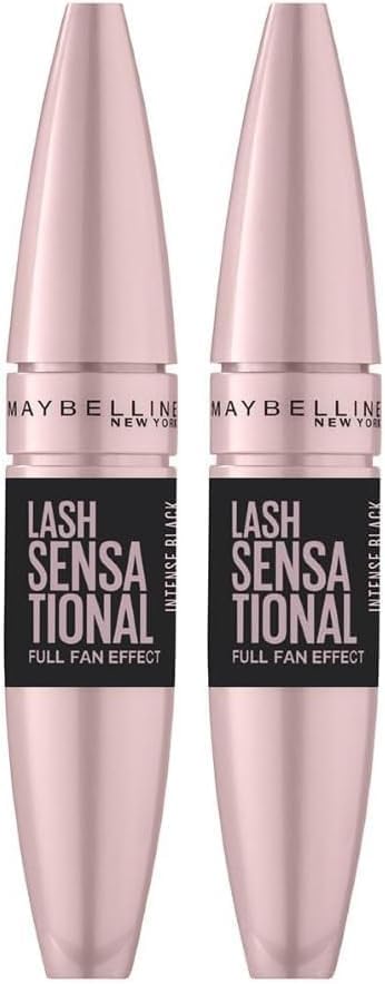 Maybelline New York Mascara Ciglia Sensazionali, Volumizzante, Effetto Ventaglio sulle Ciglia, Intense Black, 9,5 ml (Confezione da 2)