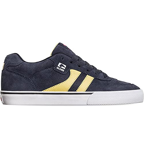 Image of Globe mens Encore-2 Skate Shoe, Navy /Pale Yellow, 10.5 US