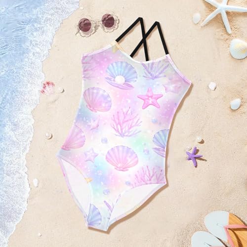 Image of Girls One Piece Swimsuits, Lion Beach Bathing Suit Sport Halter Swimwear, 3T