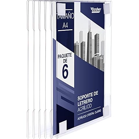 Soporte de Letrero acrílico con Adhesivo de Gancho y Bucle, 6 Unidades Cover