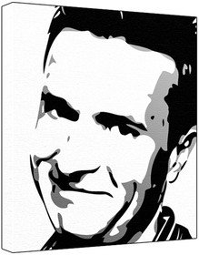 Dan Sachoff (100% Original Painting. Not A Print ) Acrylic Paint On Deep Framed Canvas (60 x 50 x 1.8 cm) 3-Colour Black/Grey/White-image-9