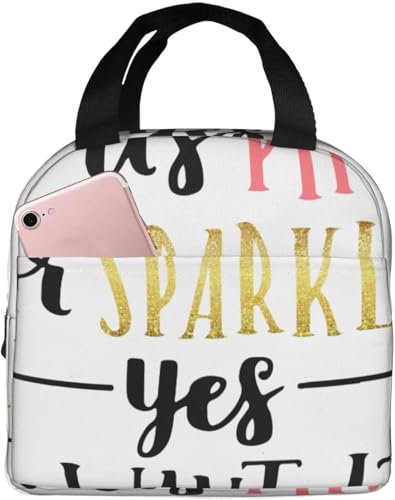 �f�M�����`�o�b�O ��e�� �h�� �M�R��h�~ �X�^�C���b�V���ŏ�v �d���A�w�Z�A�A�E�g�h�A�����ɕ֗� �j�����p (Pir Girly Cute Quote If It Pink Sparkly Yes I Want Sparkles Black Ink On