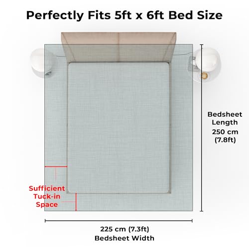 Image of Bedsheets for Double Bed with 2 Pillow Covers,152TC, 100% Cotton Solid Double Bedsheet with Pillow Cover,225 X 250 Cm,Grey Bedsheet, Dotted Pattern,Home Decor,Ideal for Festive Gifting