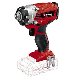 Einhell Power X-Change 140Nm Cordless Impact Driver – 18V, 2300 RPM, 1/4″ Hex Bit Mount, LED Light – TE-CI 18/1 Li Solo Battery Powered Impact Drill (Battery Not Included), Red