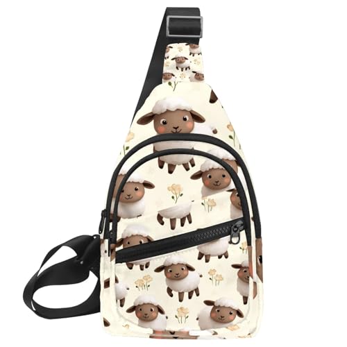 Sac à dos à bandoulière fleurs et moutons idéal pour votre prochain voyage et randonnée
