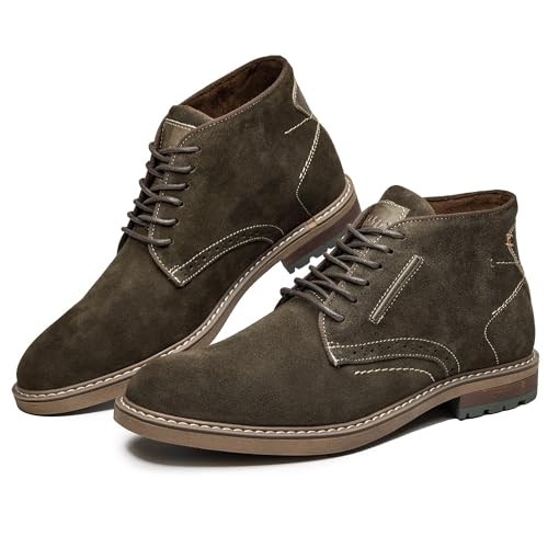 Image of Arkbird Mens Chukka Dress Boots Genuine Leather Suede Classic Fashion Casual Ankle Lace-up Dress Boots for Men