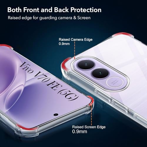 Image of Jkobi Shockproof Crystal-Clear Back Cover for Vivo V70 FE 5G (Anti Yellow Case | Drop & Camera Protection | Hard Polycarbonate)