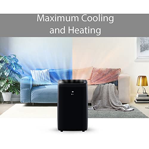 Lg 10,000 Btu (Doe) / 14,000 Btu (Ashrae) Smart Portable Air Conditioner With Supplemental Heat, Cools 450 Sq. Ft., Smartphone & Voice Control Works With Lg Thinq, Amazon Alexa And Hey Google, 115V #TOP6