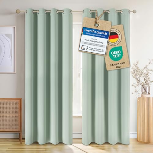 Blumtal Verdunklungsvorhänge 2er Set - Thermovorhang Hitzeschutz - Vorhang...
