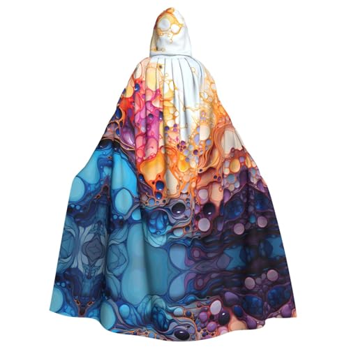WZYCWB Capa con capucha multicolor con estampado de mármol para Halloween, fiesta rave y reunión familiar