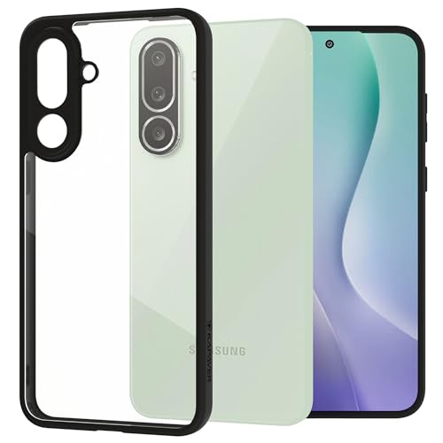 Image of KAPAVER Hybrid Clear Back Cover Case for Galaxy M56 /F56 | Protective Shockproof Cleare Hard PC Soft Flexible Black TPU Cover