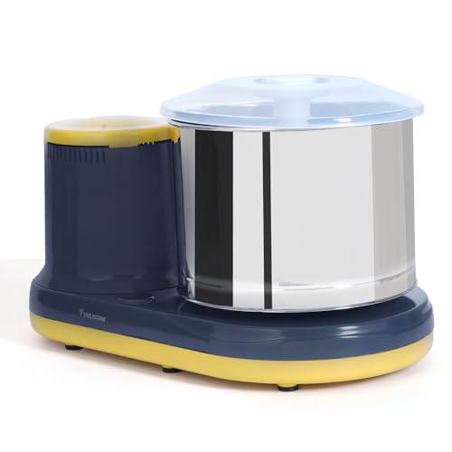 Image of Super Table Top Wet Grinder|Wet Grinder with Atta Kneader Coconut Scraper (2.5L, Yellow Grey)