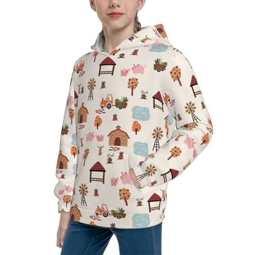 Cartoon Village Map Kid Hoodies Boys Sweatshirts Girls Pullover with Pocket2