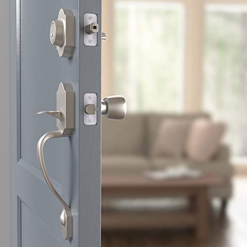 Amazon Basics Handleset With Tulip Knob - Single Cylinder - Satin Nickel #TOP5