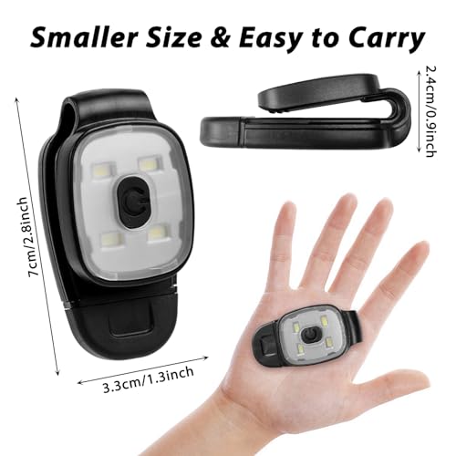2 Pack Clip On Torch, LED Running Lights Clip-on Lights for Runners, USB Rechargeable Night Running Chest Light Hands Free Flashlight for Runners Dog Walking Hiking Joggers (Style 1)