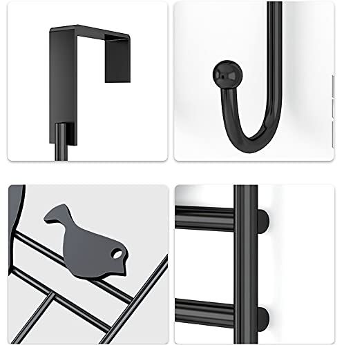 Generico Appendiabiti Appendiabiti Appendiabiti in ghisa per Porta con 7 Ganci Decorativi scaffale per Animali Uccelli Gatti per Camera da Letto Soggiorno Cucina (Bianco Uccello)