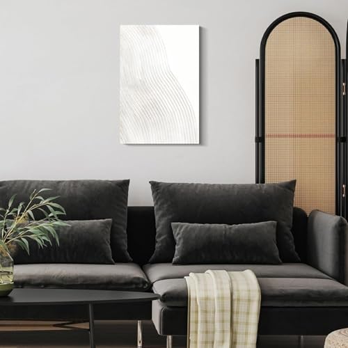 Texture et lignes douces art mural sur toile de qualité supérieure pour décoration épurée